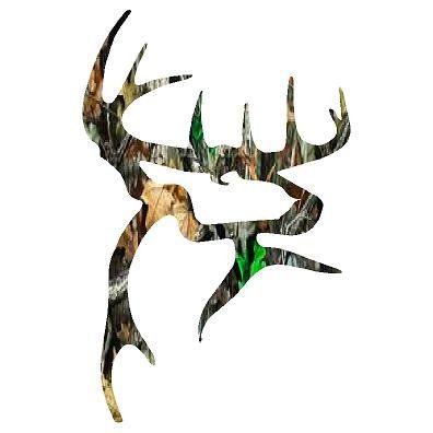 Camo Deer Logo - Camo Buck Commander Deer Head Sticker