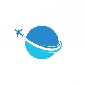 Orange Circle Airline Logo - Photostock Vector Airplane Sign Icon Travel Trip Round The World