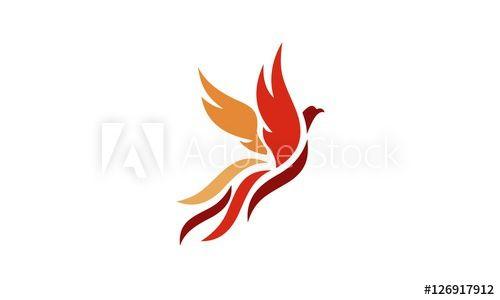 Fiery Bird Phoenix Logo - Phoenix logo template, Fire-bird, Eagle - Buy this stock vector and ...
