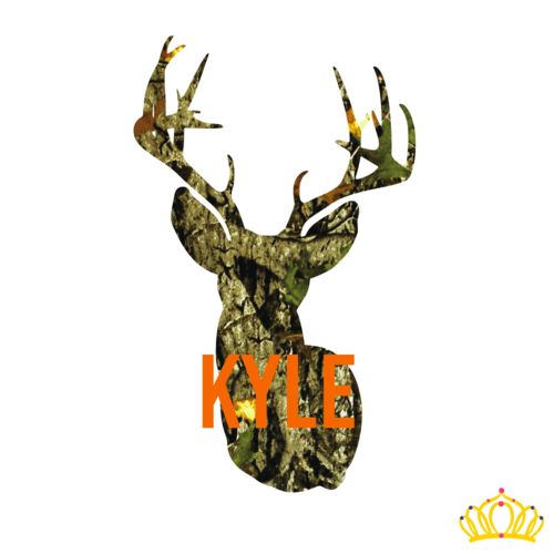 Camo Deer Logo - Camouflage Deer Decal with Name