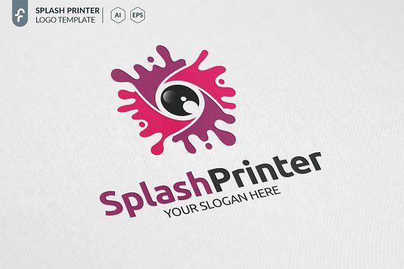 Printer Logo - Splash Printer Logo Logo Templates Creative Market