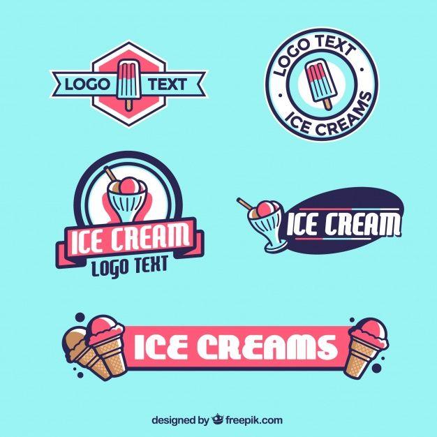 Creams Brand Logo - Ice cream logo collection Vector