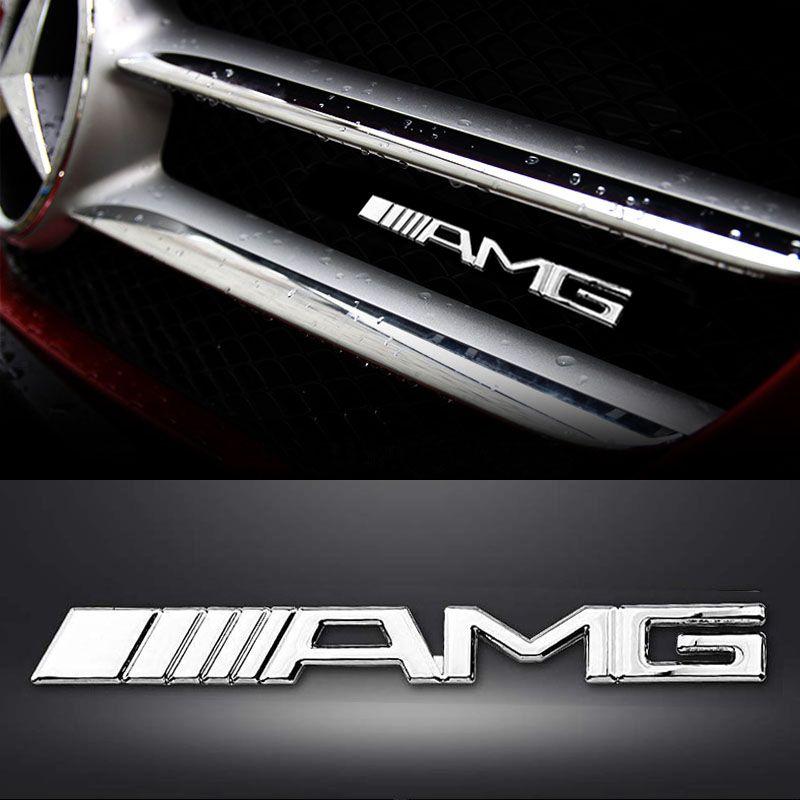 A45 AMG Logo - Metal AMG Logo Front Hood Grille Emblem Badge Decal for Mercedes ...