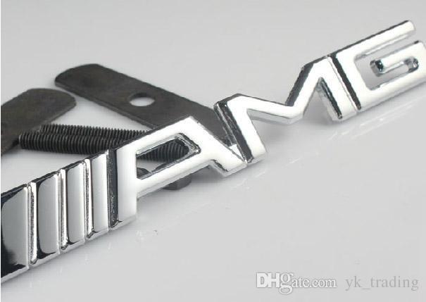 A45 AMG Logo - A45 Amg Sliver Color 3D Metal Amg Badge Brand Logo Front Hood Grill ...