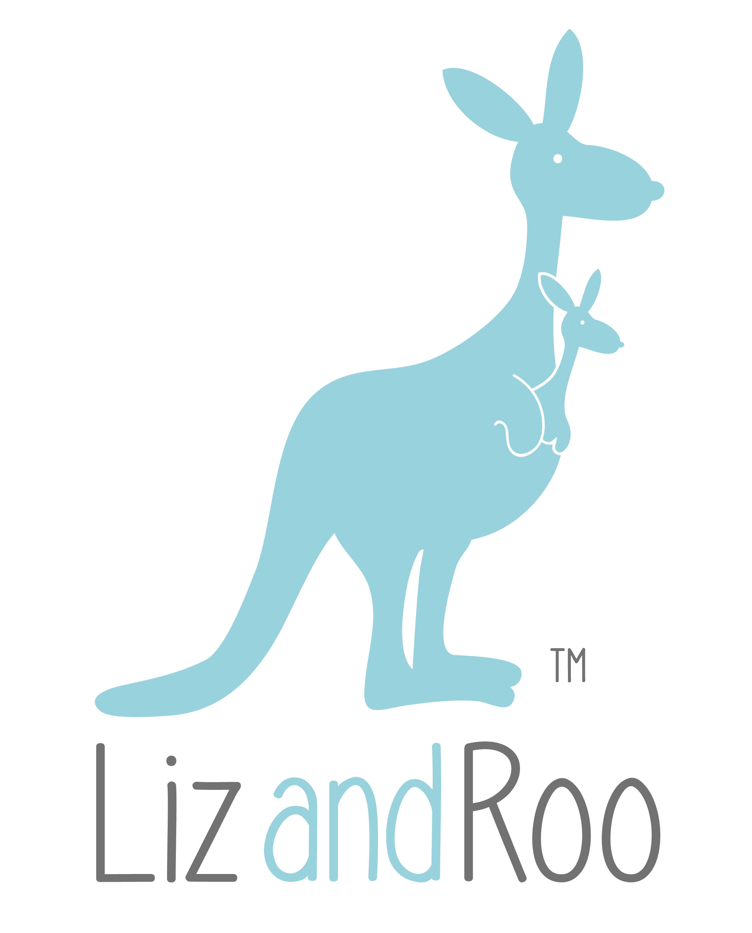 Roo Logo - Gray Kangaroo Contoured Changing Pad Cover | Liz And Roo