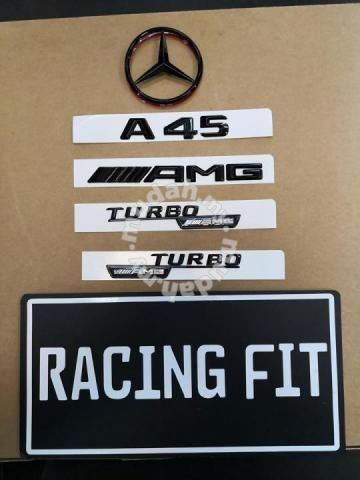 A45 AMG Logo - Mercedes A45 AMG TURBO AMG LOGO Emblem Black Set - Car ...