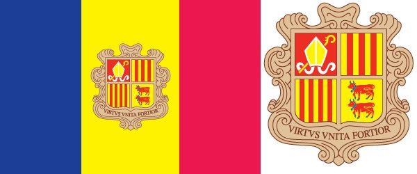 Red Blue and Yellow Shield Logo - Flag of Andorra | Britannica.com