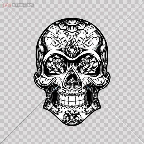 Motorcycle Skull Logo - Decal Sticker Skull Design Logo Car Window Wall Art