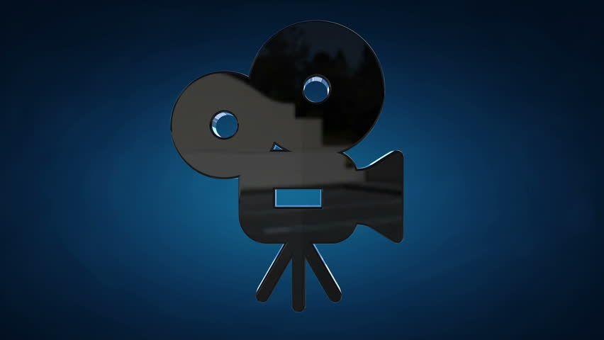 Movie Camera Logo - Movie Camera Logo Rotate. Symbol Stock Footage Video (100% Royalty ...