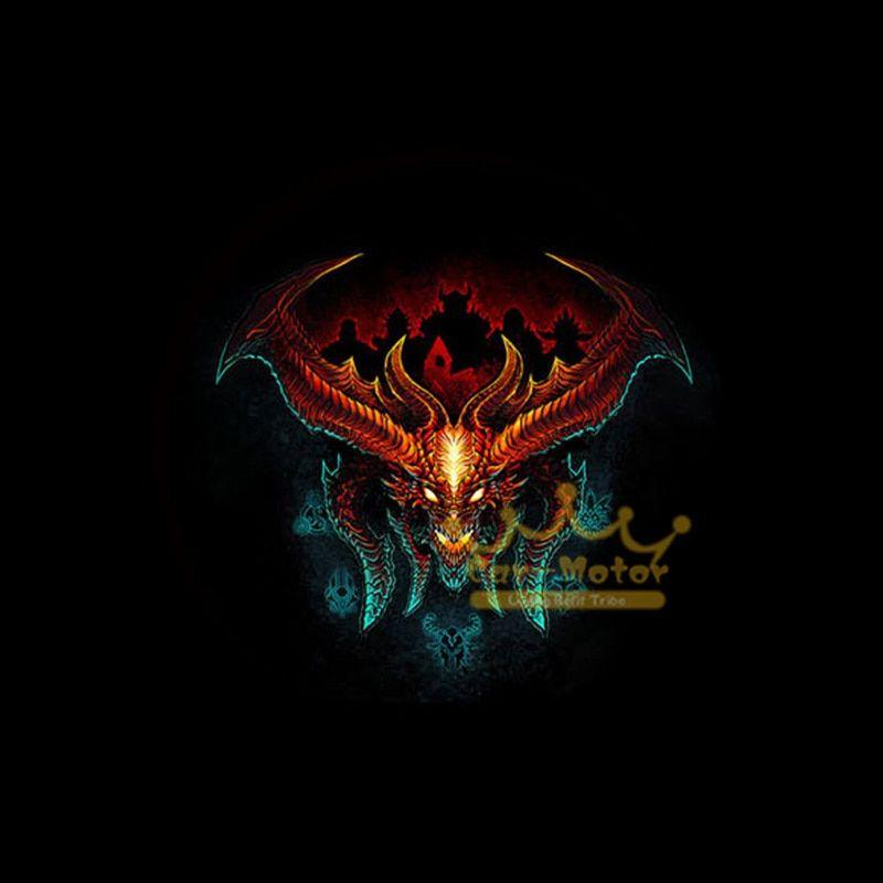Motorcycle Skull Logo - 3D Diablo Skull Logo Motorcycle Laser Projector Shadow Spotlight LED ...