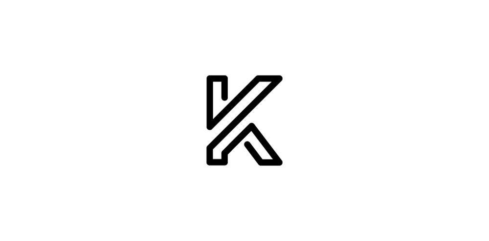 White K Logo - Letter Mark K