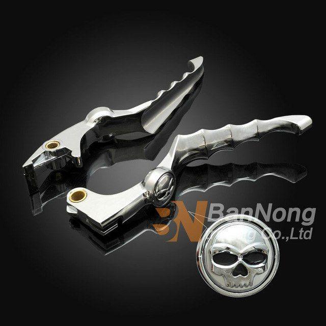 Motorcycle Skull Logo - Motorcycle Skull logo Brake Clutch Lever For Honda Steed 400 600