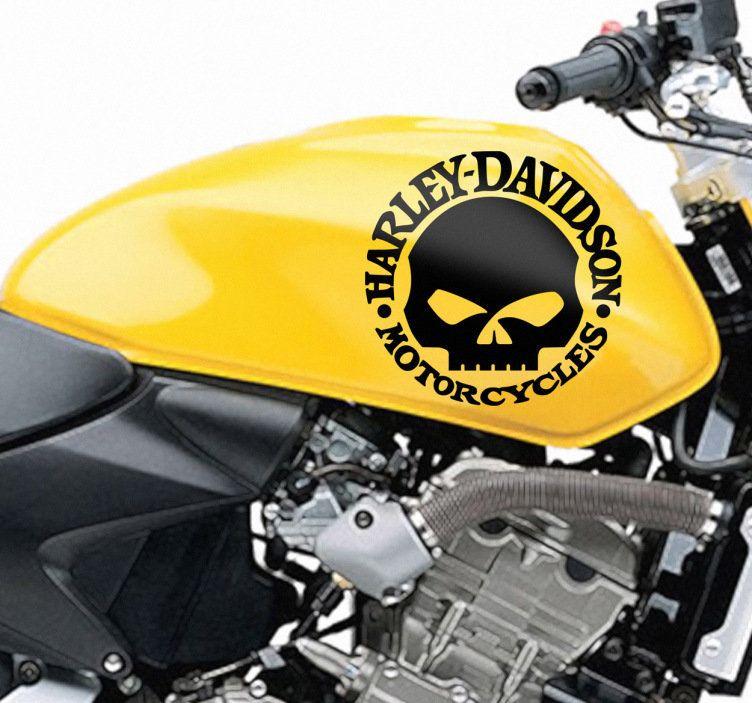 Motorcycle Skull Logo - Harley Davidson Skull Logo Sticker - TenStickers