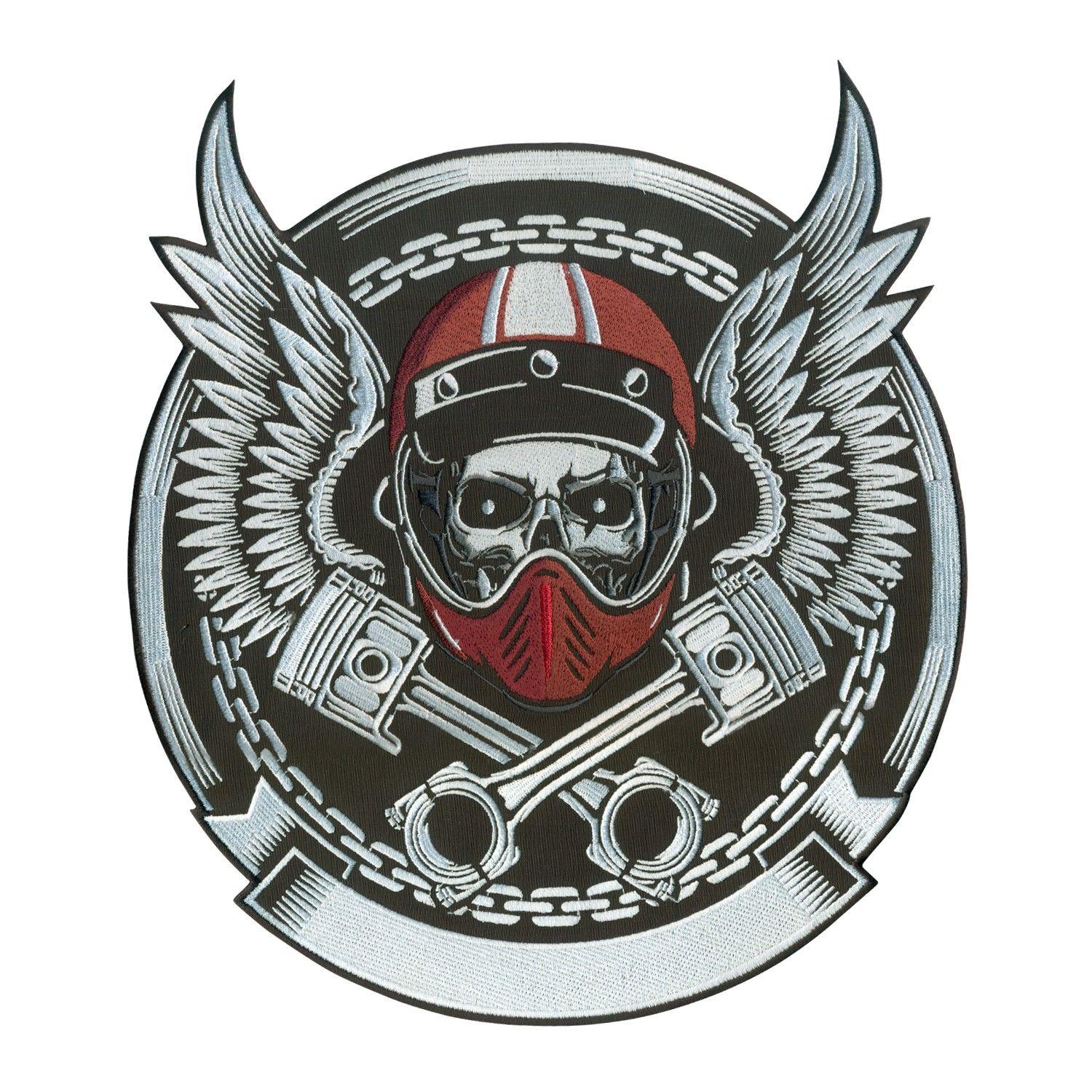 Motorcycle Skull Logo - Motorcycle Skull. rider skull wearing scarf helmet goggles patch