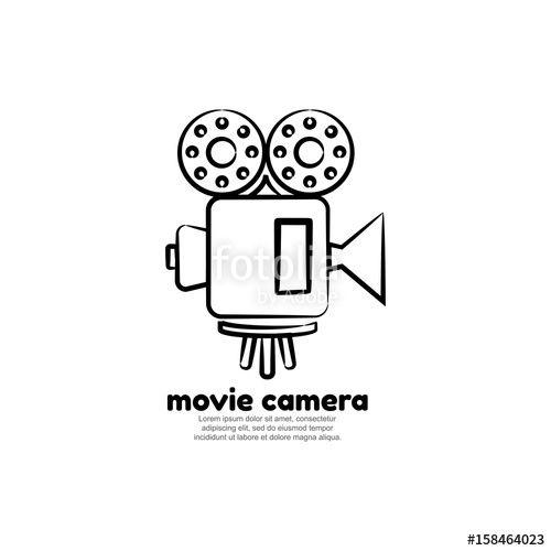 Movie Camera Logo - Movie camera logo design vector template Stock image and royalty