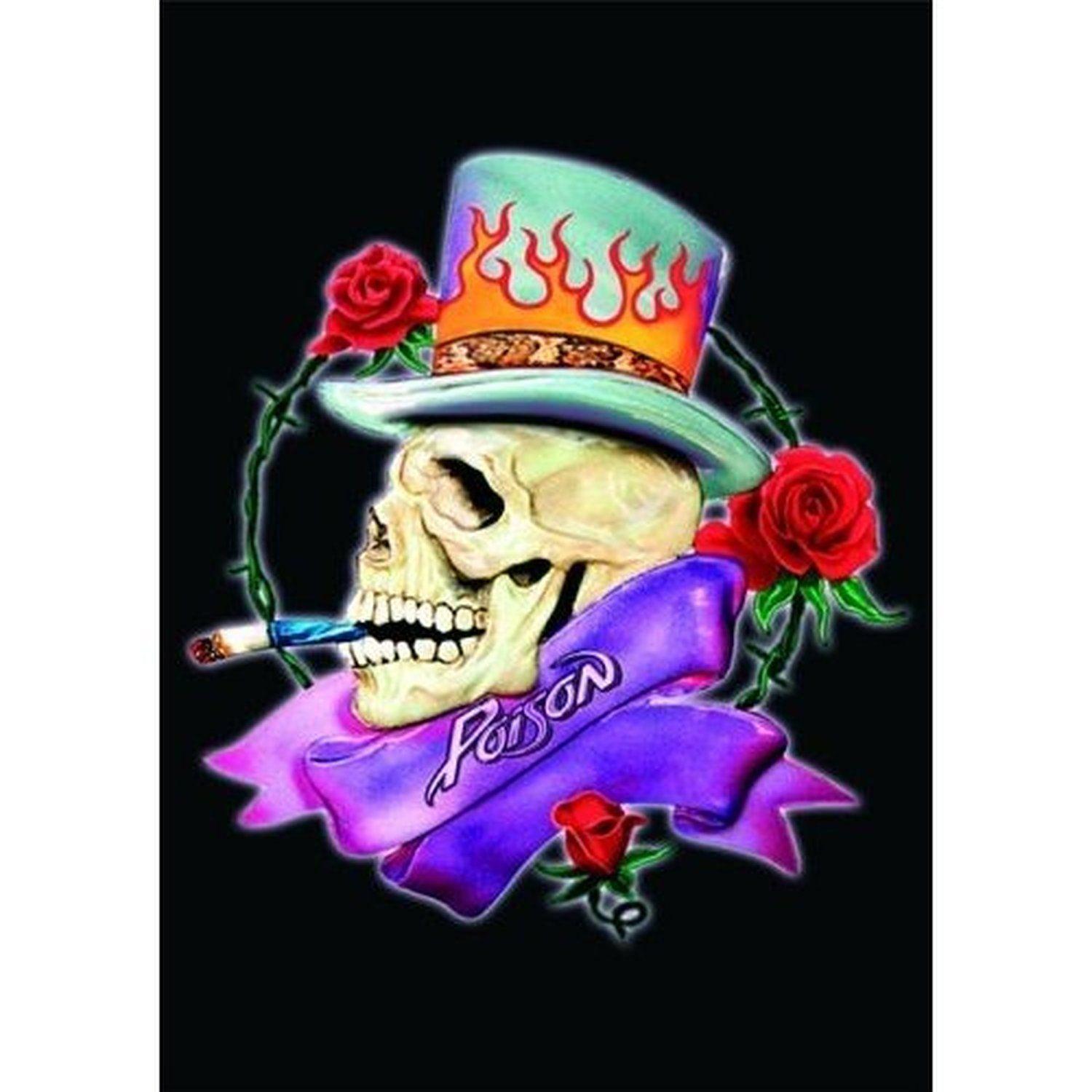Poison Band Logo - Poison Smoking Skull Band Logo Postcard Picture Album Cover Image ...