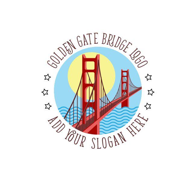 Bridge Logo - Golden Gate Bridge Logo & Business Card Template Design Love