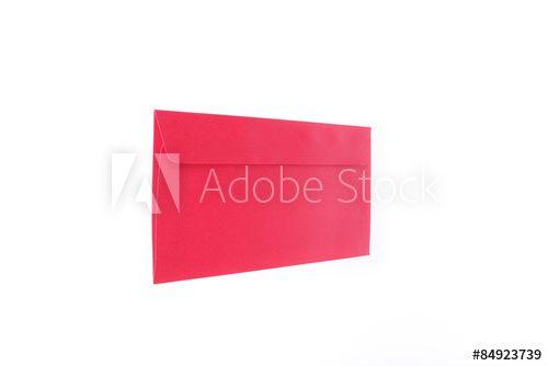 Red Envelope with White Logo - red envelope isolated on white background for gift this stock