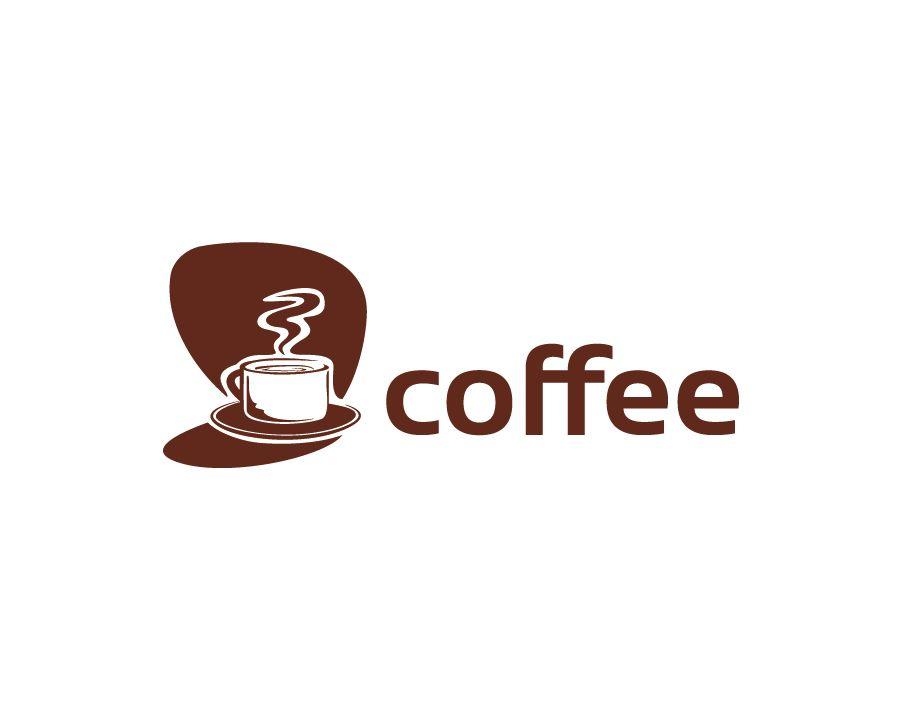 Brown and White Logo - Coffee Logo - White on Brown Coffee Cup with Steam - FreeLogoVector