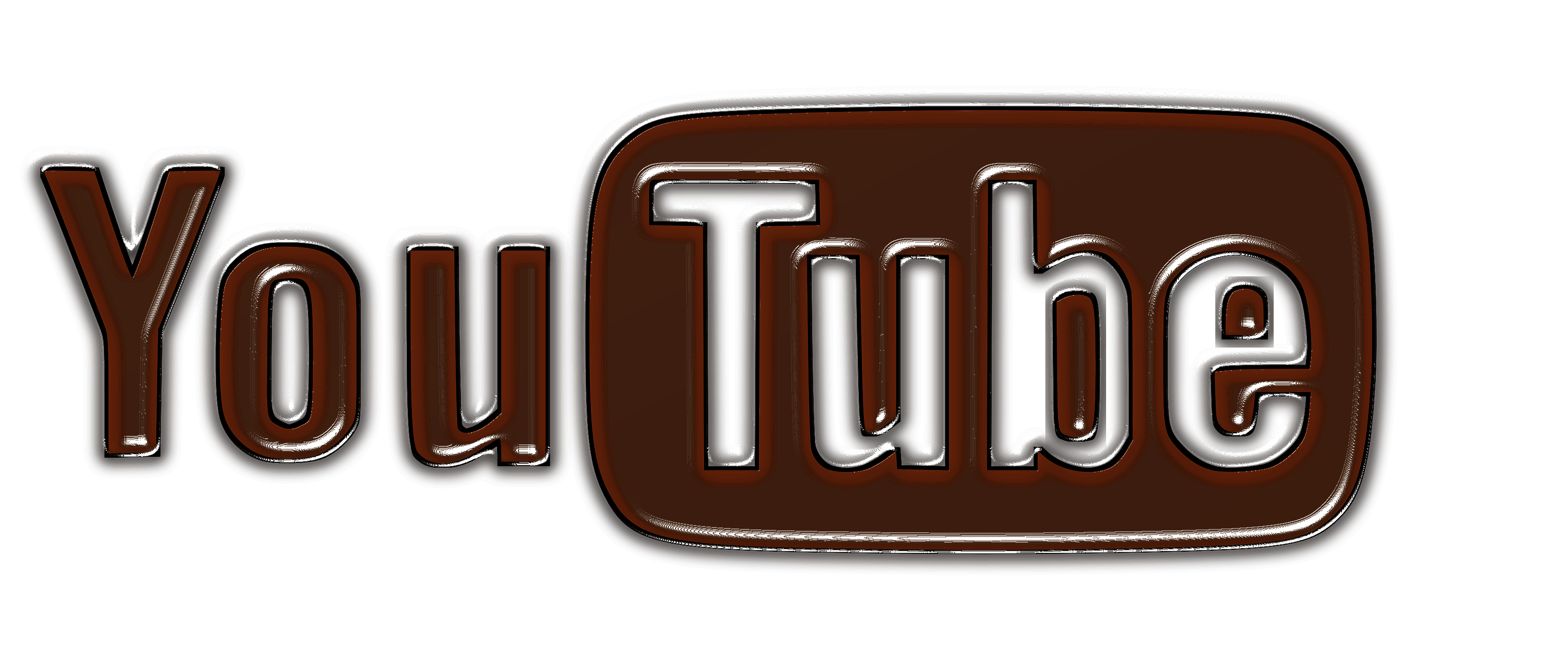 Brown YouTube Logo - Brown and white logo of YouTube free image