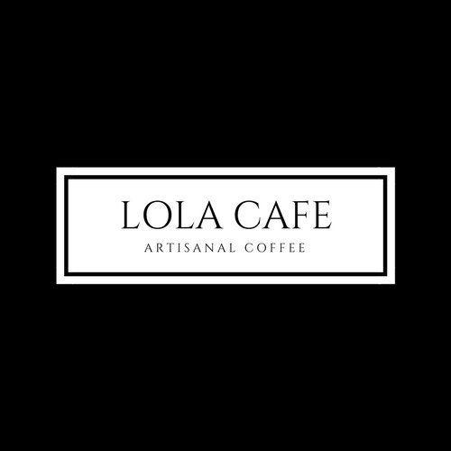 Brown and White Logo - Black and White Modern Framed Lola Cafe Logo - Templates by Canva