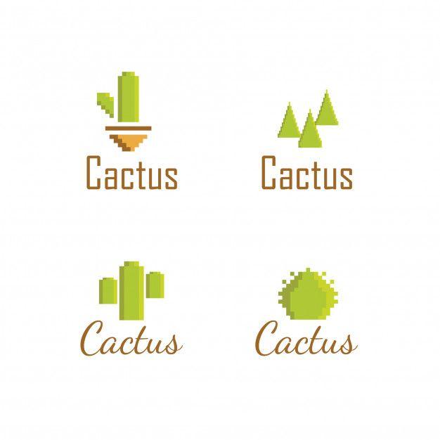 Cactus Logo - Cactus pixel logo 8 bit Vector