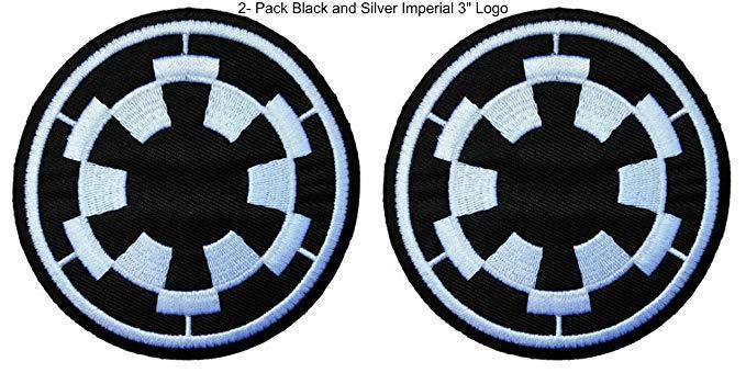 Silver Imperial Logo - Amazon.com: (2- Pack) Star Wars Black and Silver Imperial Logo Iron ...