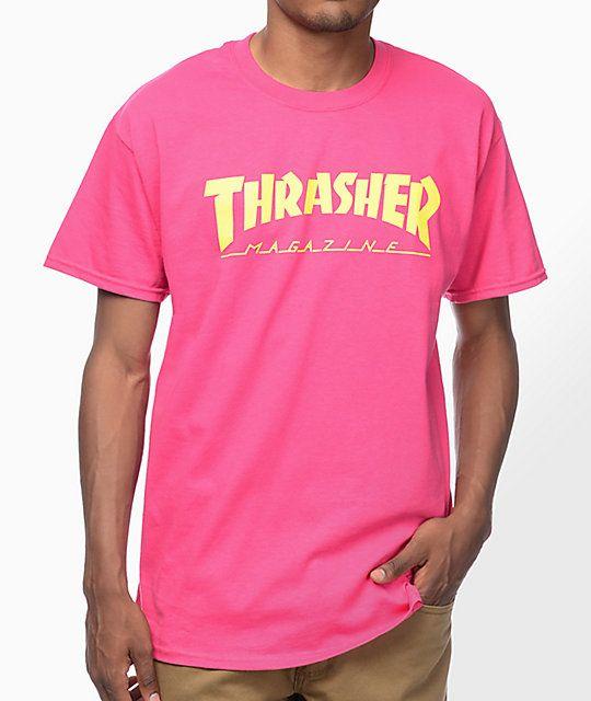 Pink T Logo - Thrasher Magazine Logo Pink T Shirt