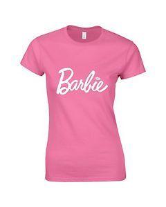 Pink T Logo - Womens ladies t shirt fashion BARBIE TEE LOGO S,M,L,XL PINK COTTON ...