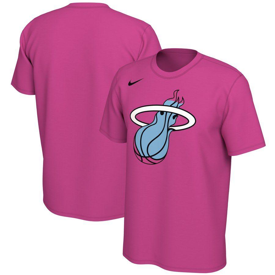 Pink T Logo - Men's Miami Heat Nike Pink Earned Edition Logo Legend T-Shirt