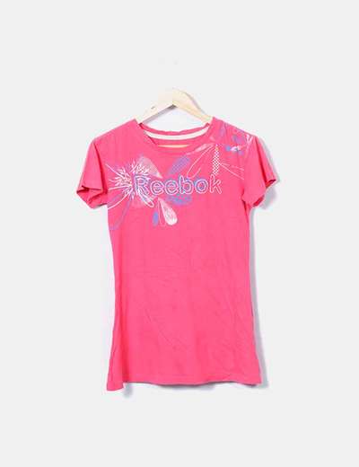 Pink T Logo - Reebok Pink t-shirt with logo (discount 75%) - Micolet