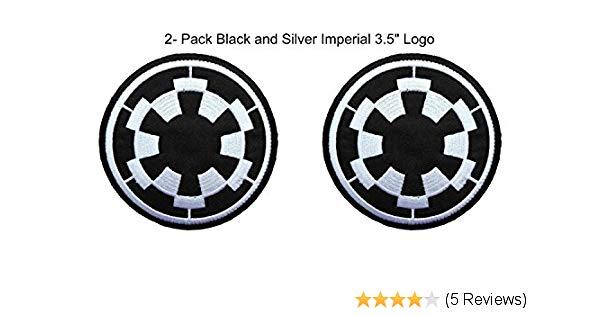 Silver Imperial Logo - Amazon.com: (2- Pack) Star Wars Black and Silver Imperial Logo Iron ...