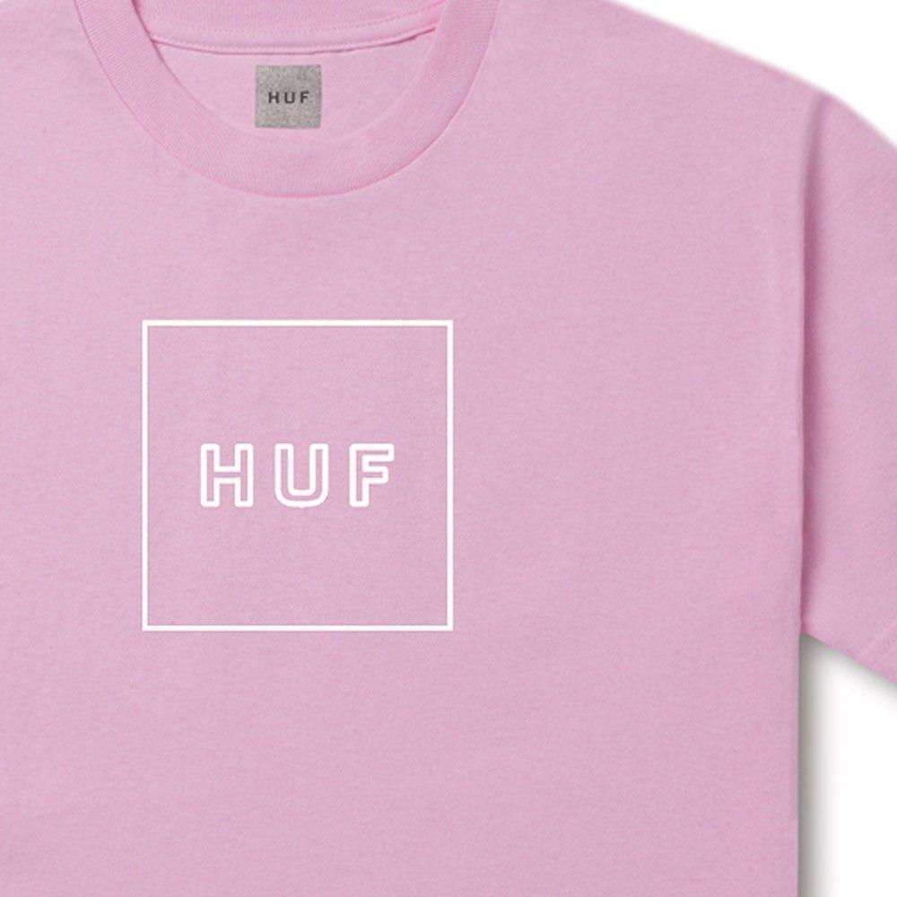Pink T Logo - HUF | Box Logo Puff Print Tee | Pink | Mustard Clothing