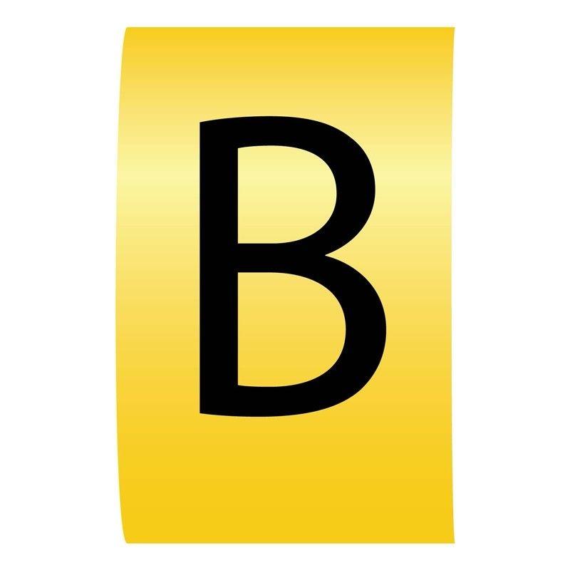 Yellow B Logo - Black on Yellow Z15 Z-Type Cable Markers - Letter B - Cablecraft