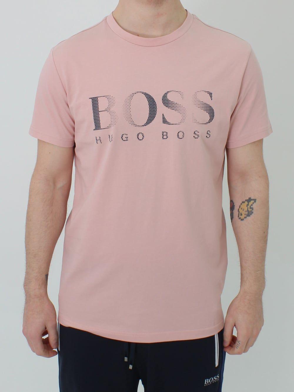 Pink T Logo - Hugo Boss UV Logo T.Shirt in Pink | Northern Threads