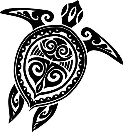 Black and White Turtle Logo - Sea Turtle Tribal Wildlife Vinyl Decal Sticker Car