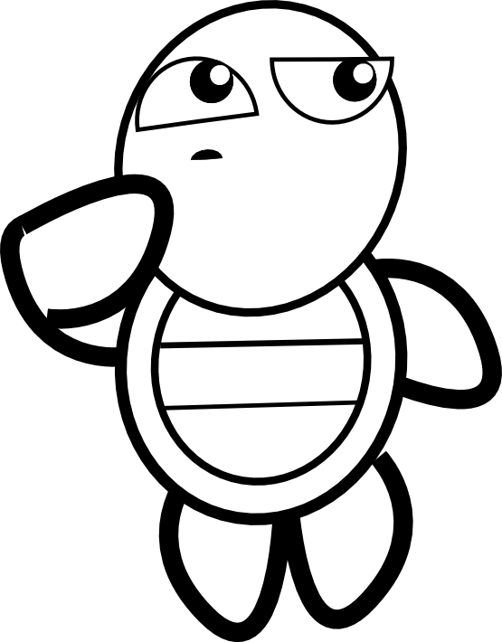 Black and White Turtle Logo - Turtle Thinking Black White | Clipart Panda - Free Clipart Images