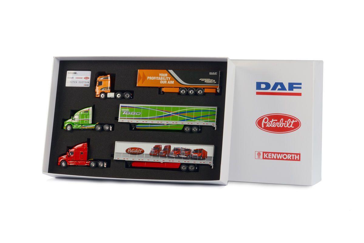 A Peterbilt PACCAR Company Logo - Paccar Three Truck Set - Peterbilt, Kenworth & DAF-DHS Diecast ...