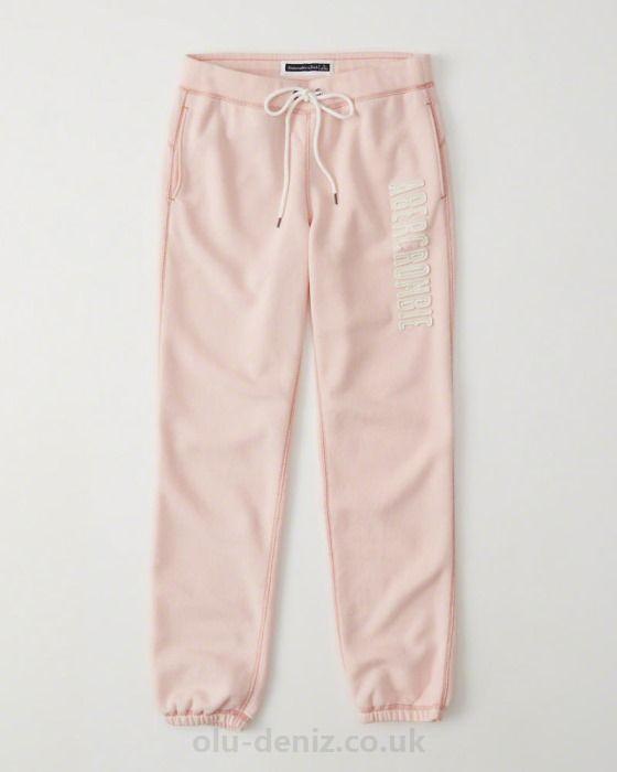 Abercrombie and Fitch Logo - Abercrombie & Fitch Logo Banded Sweatpants In LIGHT PINK Womens