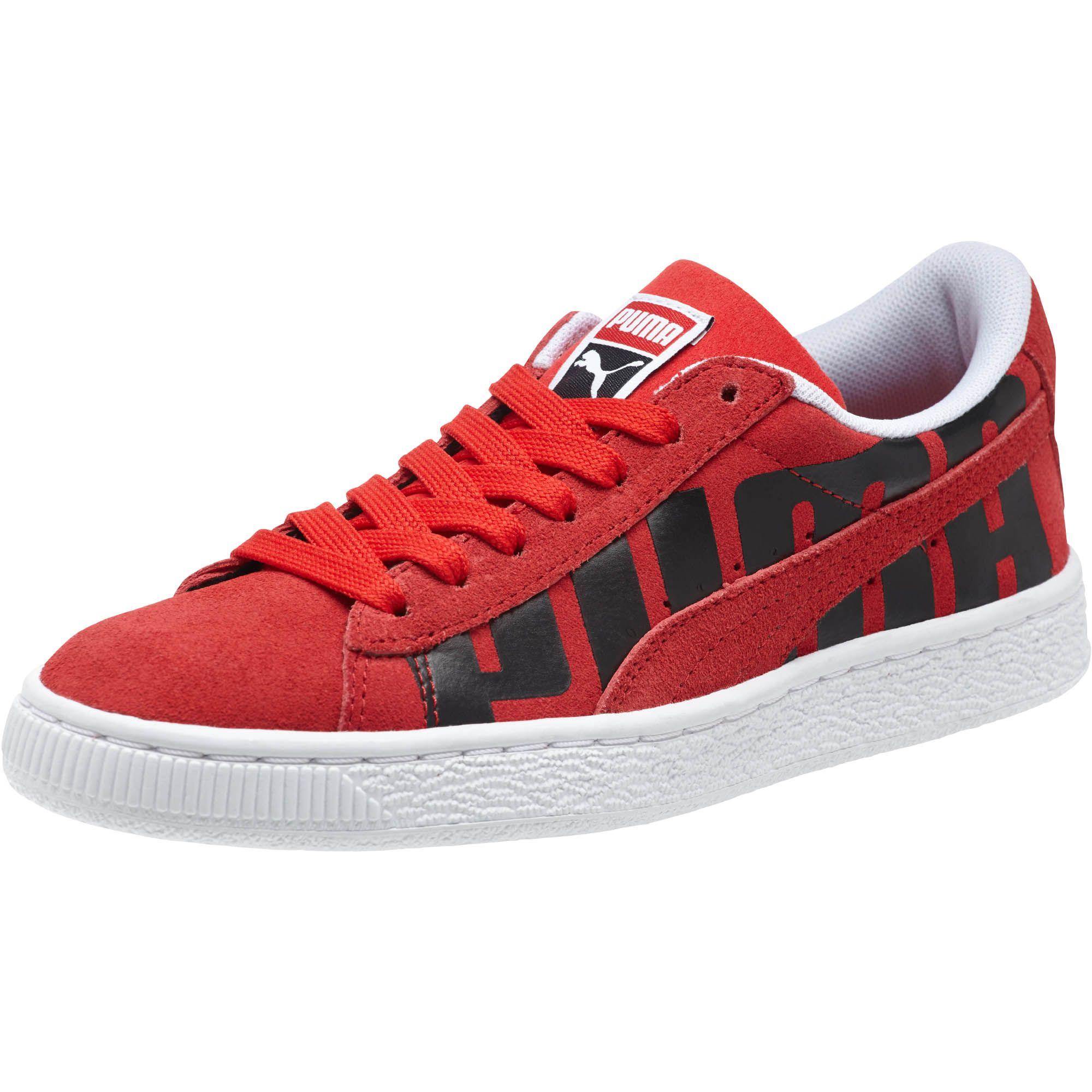 Red Black White B Logo - Puma Sneakers On Sale. Puma Suede Classic Big Logo Jr Red