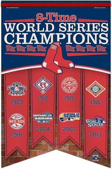 Red Sox Championship Logo - Red Sox 8 Time World Series Champions Banner