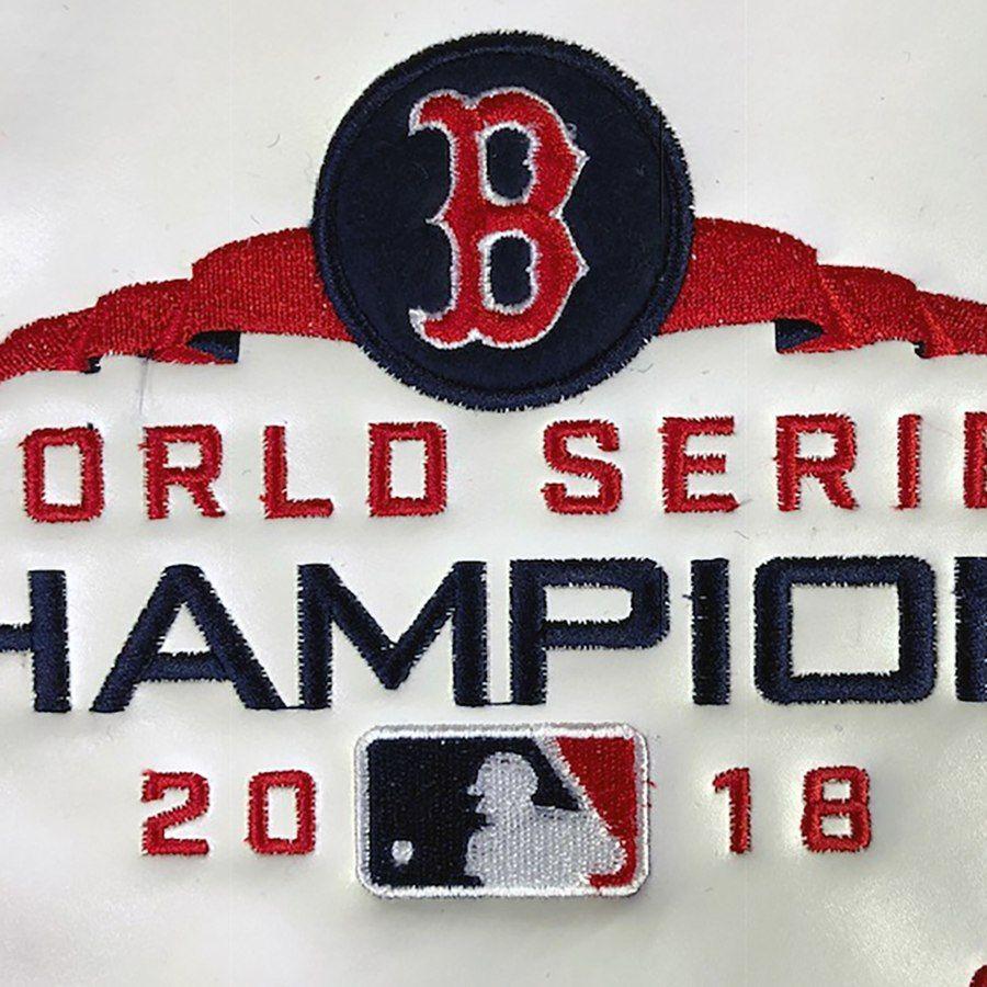 Red Sox Championship Logo - Boston Red Sox Navy 2018 World Series Champions 13'' x 32 ...