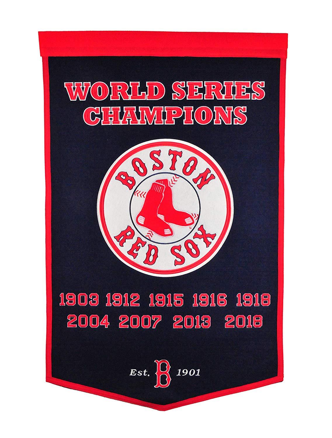 Red Sox Championship Logo - Boston Red Sox Dynasty Banner with 2018 World Series Championship at