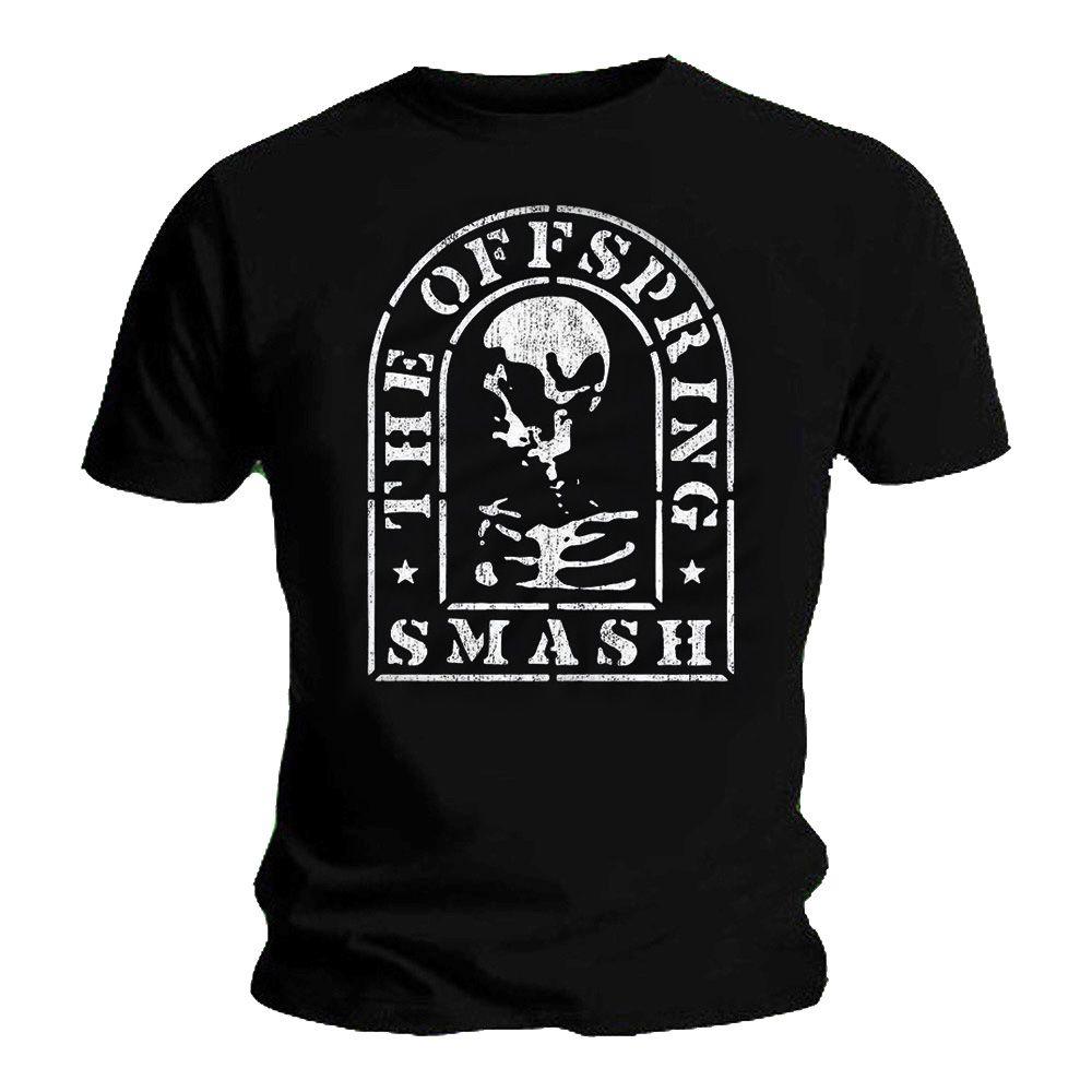 Offspring Logo - Official T Shirt THE OFFSPRING Black Spray Logo SMASH Skeleton All