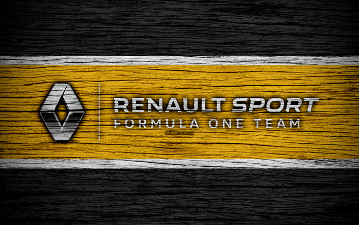 Renault F1 2018 Logo - Download wallpaper Renault Sport Formula One, 4k, logo, F1 teams