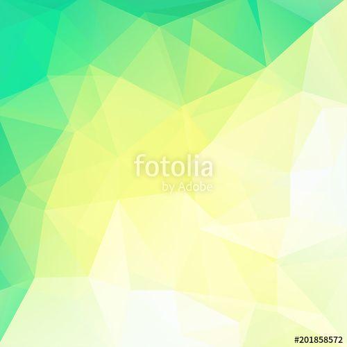 Green and White Triangle and Square Logo - Background made of green, yellow, white triangles. Square ...