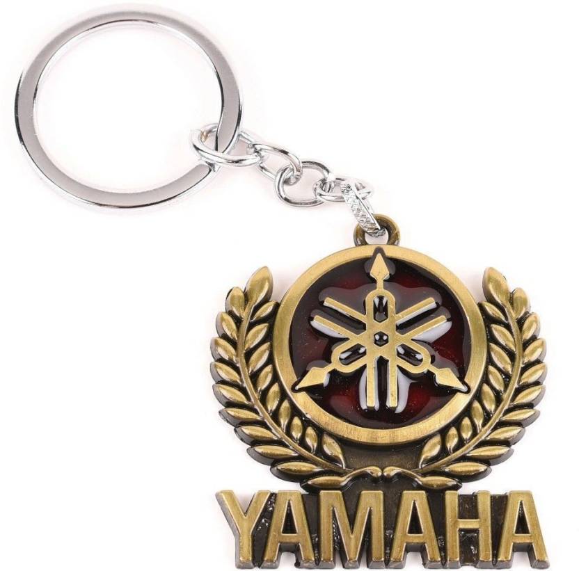 Bronze Yamaha Logo - Shubheksha Yamaha Bike Scooter Logo Stylish Golden Metal Keyring Key
