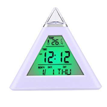 Green and White Triangle and Square Logo - Amazon.com: FIN86 Triangle Digital Square Alarm Clock, Displays Time ...