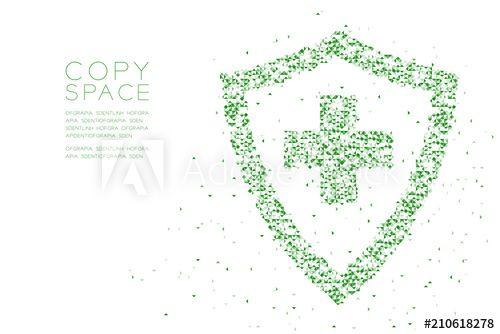 Green and White Triangle and Square Logo - Abstract Geometric Low polygon square box pixel and Triangle pattern ...