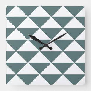 Green and White Triangle and Square Logo - Triangle Design Wall Clocks | Zazzle